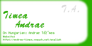 timea andrae business card